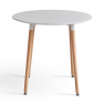 Étkezőasztal, fehér/bükk, átmérő 80 cm, ELCAN NEW