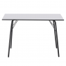 Étkezőasztal, fehér/fekete, 120x75x75 cm, NALAK TYP 2
