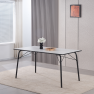 Étkezőasztal, fehér/fekete, 160x80x75 cm, NALAK TYP 3