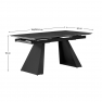 Kihúzható étkezőasztal, grafit/fekete, 160-240x90 cm, SALAL