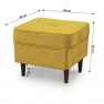 Puff, sárga/wenge, RUFINO 3 NEW