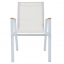 Kerti rakásolható szék, fehér acél/tölgy, BONTO