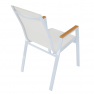 Kerti rakásolható szék, fehér acél/tölgy, BONTO