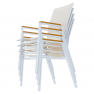 Kerti rakásolható szék, fehér acél/tölgy, BONTO