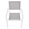 Kerti rakásolható szék, fehér acél/világosszürke, DORIO