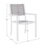 Kerti rakásolható szék, fehér acél/világosszürke, DORIO