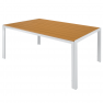 Kerti asztal, fehér acél/tölgy, BONTO Kerti asztal, fehér acél/tölgy, BONTO