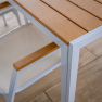 Kerti asztal, fehér acél/tölgy, BONTO Kerti asztal, fehér acél/tölgy, BONTO