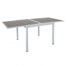 Kerti kihúzható asztal, fehér acél/szürke, DORIO Kerti kihúzható asztal, fehér acél/szürke, DORIO