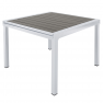Kerti kihúzható asztal, fehér acél/szürke, DORIO Kerti kihúzható asztal, fehér acél/szürke, DORIO