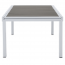 Kerti kihúzható asztal, fehér acél/szürke, DORIO Kerti kihúzható asztal, fehér acél/szürke, DORIO