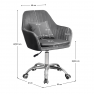 Irodai fotel, szürke Velvet anyag/króm, KLIAN Irodai fotel, szürke Velvet anyag/króm, KLIAN