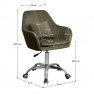 Irodai fotel, szürkésbarna Taupe Velvet anyag/króm, KLIAN