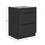 Alsó szekrény, fekete, SIBER 60 D 3S BB Alsó szekrény, fekete, SIBER 60 D 3S BB