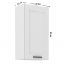 Felső szekrény, fehér, LULA 50 G-90 1F Felső szekrény, fehér, LULA 50 G-90 1F