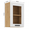 Felső szekrény, fehér/artisan tölgy, LULA 40 GS-72 1F