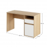 PC asztal, sonoma tölgy/fehér, BILI NEW