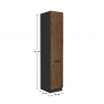 Magas szekrény, okapi dió/fekete, MENZO 40 DK-210 2F
