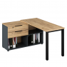 Sarok PC-asztal, grafit/artisan tölgy, KLAUDIUS TYP 8