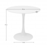 Étkezőasztal, kerek, fehér, matt, átmérő 80 cm, REVENTON NEW