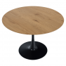 Étkezőasztal, kerek, tölgy/fekete, átmérő 110 cm, REVENTON NEW
