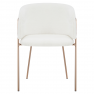 Design étkezőszék, fehér Ivory/rose gold króm rózsaszín, ADIMAR
