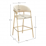Design bárszék, bézs Velvet szövet/gold króm arany, DASMIN TYP 2