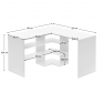Sarok számítógépasztal, fehér, TAMARI