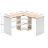 Sarok számítógépasztal, sonoma tölgy/fehér, TAMARI