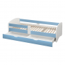 Ágy ráccsal és tárhellyel 80x160, fehér/kék, COCOLINO