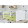 Ágy ráccsal és tárhellyel 80x160, fehér/zöld, COCOLINO