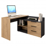 Sarok számítógépasztal, grafit/artisan tölgy, KLAUDIUS TYP 9 Sarok számítógépasztal, grafit/artisan tölgy, KLAUDIUS TYP 9