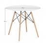Étkezőasztal,  fehér/bükk, átmérő 80 cm, GAMIN 2 NEW 80