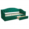 Ágy tárhellyel, 90x200, zöld Velvet szövet, ZASKA