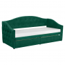 Ágy tárhellyel, 90x200, zöld Velvet szövet, ZASKA