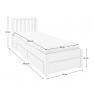 Ágy tárhellyel, 90x200, fehér, LUSY
