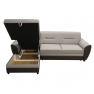 Kinyitható ülőgarnitúra, barna/szürkésbézs taupe, balos, SEVARD ROH