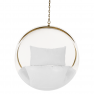 Függő fotel, átlátszó/arany/fehér, BUBBLE NEW TYP 1