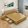Franciaágy, 160x200, masszív fa, természetes, SHEILA