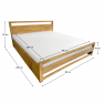 Franciaágy, 180x200, masszív fa, természetes, SHEILA