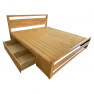 Franciaágy, 180x200, masszív fa, természetes, SHEILA