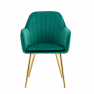 Dizájn fotel, smaragd Velvet szövet/gold króm-arany, ADLAM NEW
