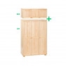 3 ajtós natúr borovi fenyő szekrény, akasztós és polcos 120 cm széles 231