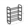 Cipőtartó, 4 polcos, fekete, FERRUM Cipőtartó, 4 polcos, fekete, FERRUM