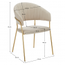 Design étkezőszék. bézs Velvet szovet/gold króm arany. DASMIN NEW TYP 1