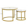 Dohányzóasztal. 2 db-os szett. arany/márvány imitáció. DAMON Dohányzóasztal. 2 db-os szett. arany/márvány imitáció. DAMON