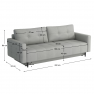Kihúzható kanapé. világosszürke. DORY