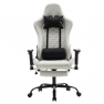 Irodai/gamer szék. fehér/fekete. PAPIBAS