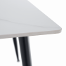 Étkezőasztal. fehér márvány/fekete. 121x71 cm. FLORENC TYP 1