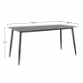 Étkezőasztal. szürke márvány/fekete. 160x80 cm. FLORENC TYP 2